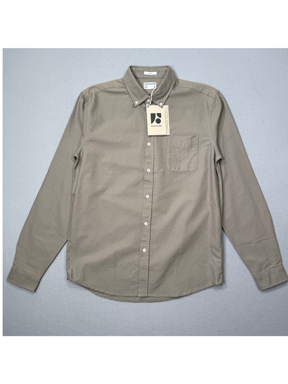 Frank & Oak Men's Jasper Long Sleeve Button-Down Oxford Shirt small green $90